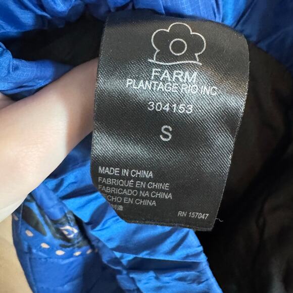 FARM RIO NWT $255 Macaw Quilted Ankle Pants Cobalt Blue Women's Size S - Picture 12 of 13